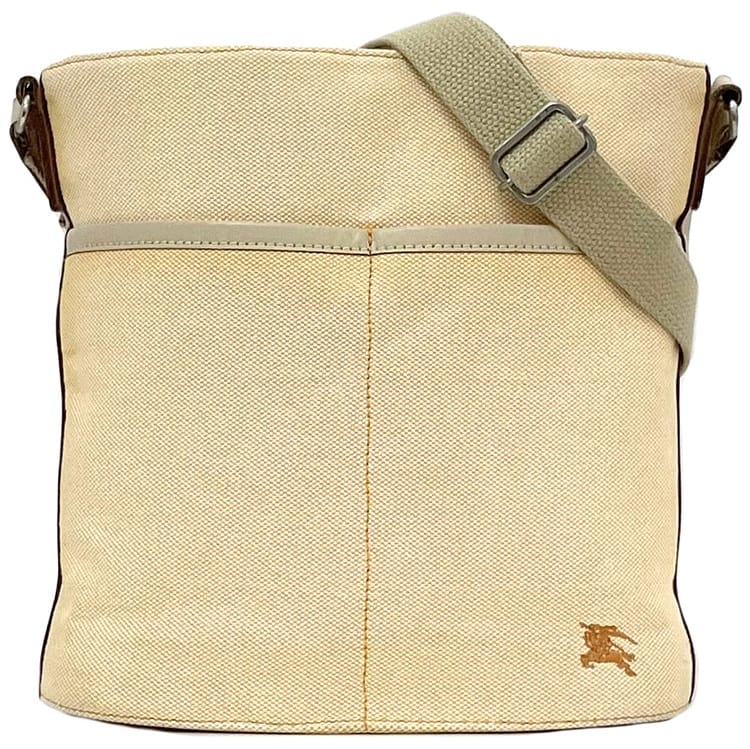 【送料無料】 バーバリー ショルダーバッグ ec-22761 オレンジ ベージュ ブルーレーベル 美品 キャンバス 中古 BURBERRY バケットバッグ ポケット豊富 大容量 キャンバスバッグ ヴィンテージ 定番 人気 カジュアル レディース メンズ 大きい 高級感 ブランド 本物 鑑定済み