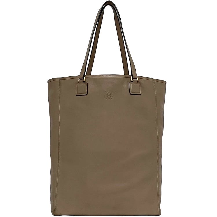 【送料無料】 ロエベ トートバッグ ec-22922 ベージュ アナグラム 美品 レザー 中古 271008 LOEWE シンプル 大容量 肩掛け 縦型 ロゴ ワンポイント 書類 a4 レディース 本革 ビジネス 通勤 通学 普段使い ヴィンテージ ロゴ刻印 ソフトレザー ブランド 本物 鑑定済み