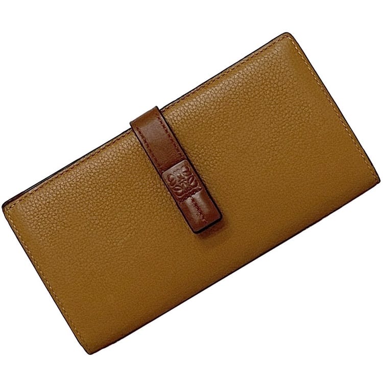 美品 LOEWE ロエベ 長財布 本革 レザー ブラウン アナグラム ロゴ LOEWE ロエベ 長財布 アナグラム レザー オレンジ : ブランド