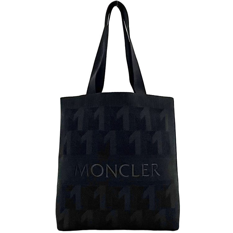 新品タグ付き！MONCLER トートバッグ MONCLER】Monogram トートバッグ モノグラム柄 ニット ロゴ