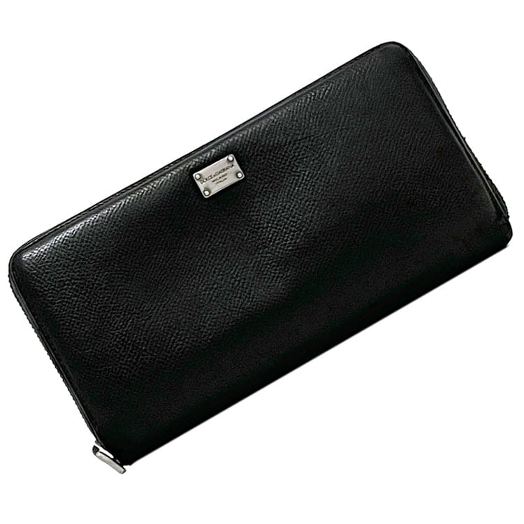 大特価 未使用 DOLCE & GABBANA ブラックレザー長財布 DOLCE&GABBANA ドルチェ＆ガッバーナ DOLCE＆GABBANA ドルガバ