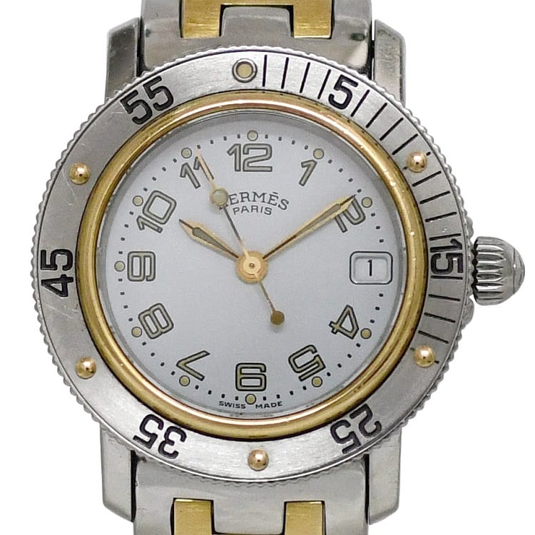 HERMES 腕時計 クリッパーダイバーレディース 楽天市場】エルメス クリッパーダイバー クロノグラフ ナクレ