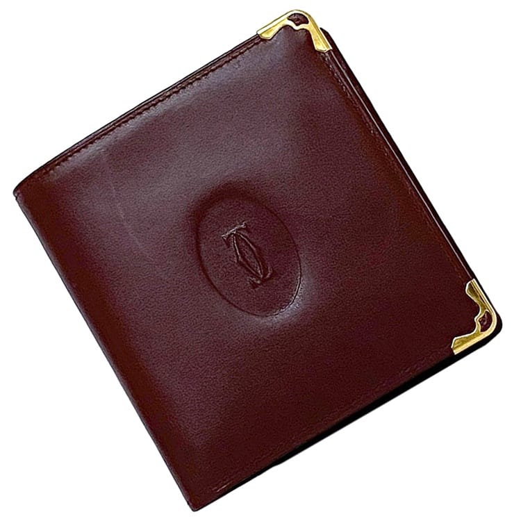 楽天市場】【送料無料】 カルティエ 二つ折り 財布 ec-23427 ボルドー