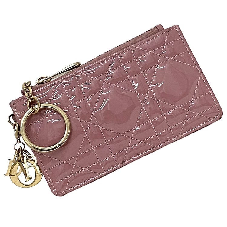 DIOR キーリングジップコインケース　ライトグリーン DIOR キーリングジップコインケース ライトグリーン