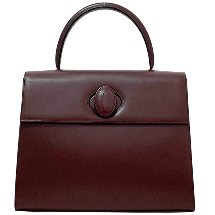 Cartier ハッピーバースデー　ボルドー エナメルレザー ハンドバック ec-23782-1.jpg