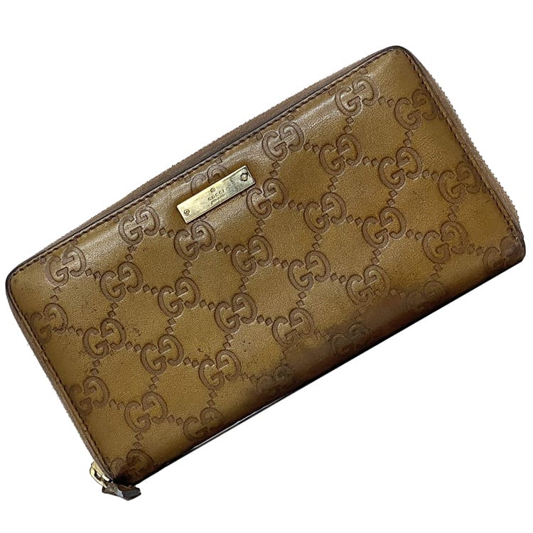 GUCCI ゴールド レザー 長財布 限定品 GUCCI グッチ 長財布 レザー GG マーモント ゴールド