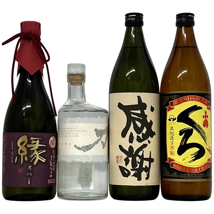 【送料無料】 刀 明月 くろ 縁 4本セット KATANA めいげつ えにし 芋焼酎 焼酎 未開封 未開栓 内容量 500ml 900ml 720ml アルコール度数 44度 25度 37度 酒 さつま芋 感謝 ec-24286 木箱入り コレクション アルコール 国産 まとめて お買い得 本格焼酎 お酒