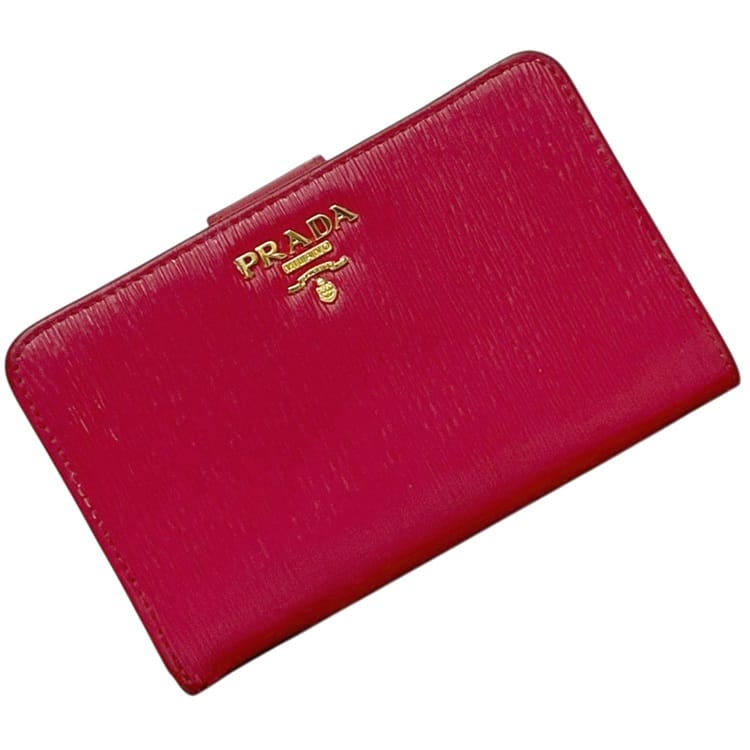 プラダ 二つ折り 財布 ピンク PEONIA 1ML225 折り財布 レザー ヴィッテロムーヴ 中古 236 PRADA