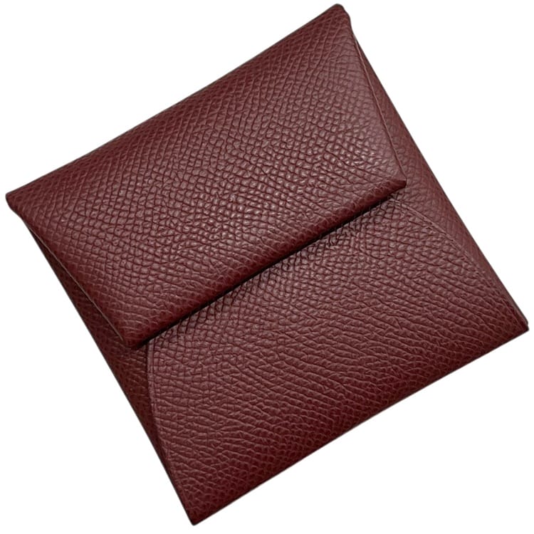 エルメス コインケース バスティア ボルドーワイン 美品 釣り銭入れ 金入れ なめし革 エプソン 中古 Ｗ目じるし HERMES