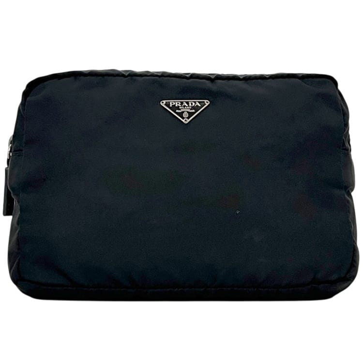 プラダ 合切袋 黒いこと NERO 黒 テスート 小入れもの ナイロン 中古 PRADA