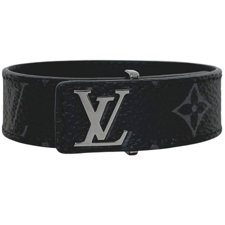 ルイ ヴィトン 腕輪 LV か細い 黒いこと 黒 モノグラム 星食 M6456 大いさ19 美品 ブレス モノグラム帆布 中古 BC2295 LOUIS VUITTON