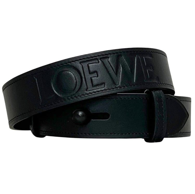 ロエベ ベルト ブラック 黒 美品 ウエスト 80cm 30mm レザー 中古 182021 LOEWE｜フリマハイクラス店
