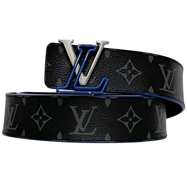 ルイ ヴィトン 胴締め 胴締め LV 生産ライン 黒いこと 青色 黒 青 モノグラム 星食 M0721 美品 リヴァーシブル 酉の方角 91糎 40粍 お召しもの モノグラム帆布 中古 JJ1203 LOUIS VUITTON