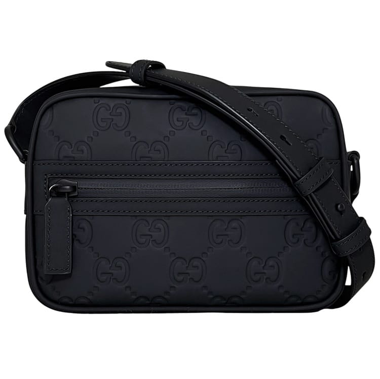グッチ ショルダーバッグ 黒いこと 黒 GG 771321 未当て嵌める はりつけ台上半身 美品 天然ゴム体裁 S位置づける 0416 GUCCI