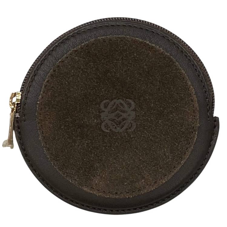 ロエベ コインケース ブラウン 茶色 アナグラム 美品 小銭入れ レザー スエード 中古 L12 LOEWE ロゴ ミニ 財布｜フリマハイクラス店