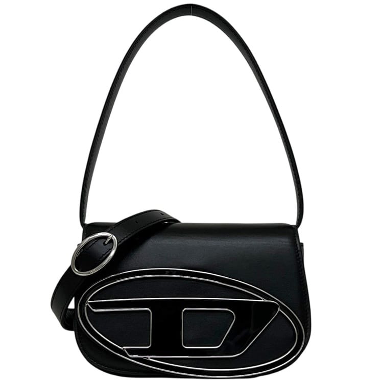 ディーゼル ハンドバッグ 2way ショルダー バッグ セミショルダー 1DR DSLX08396PR818 DIESEL レザー ブラック 黒 中古 レディース｜フリマハイクラス店