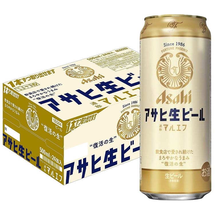 【楽天市場】【 送料無料 】 アサヒ 生 ビール 500ml 1ケース 箱 24本入り 缶 缶ビール 酒 アルコール アサヒ Asahi ...