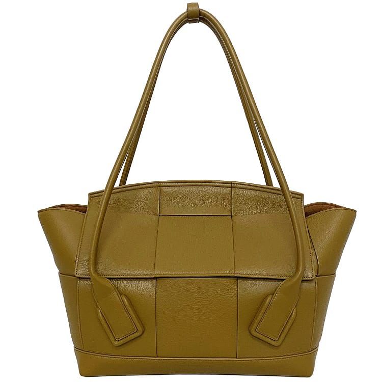 お値下げBOTTEGA VENETA ダークブラウン 編み込レザー トートバッグ