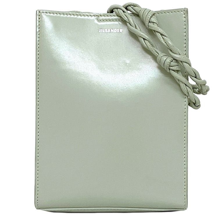 ジルサンダー タングル スモール ショルダーバッグ ライトグリーン 美品 なめし革 中古 JIL SANDER ポシェット 曲がった掛け ミニ御徒面子 定番 一般受け パウダーコンパクト 編み込み 分かりやすい ロゴタイプ 緑 淡彩 着飾る 御前上等感 雅びやか 心地よい レディース ブランド名 本物 価値付ける済み