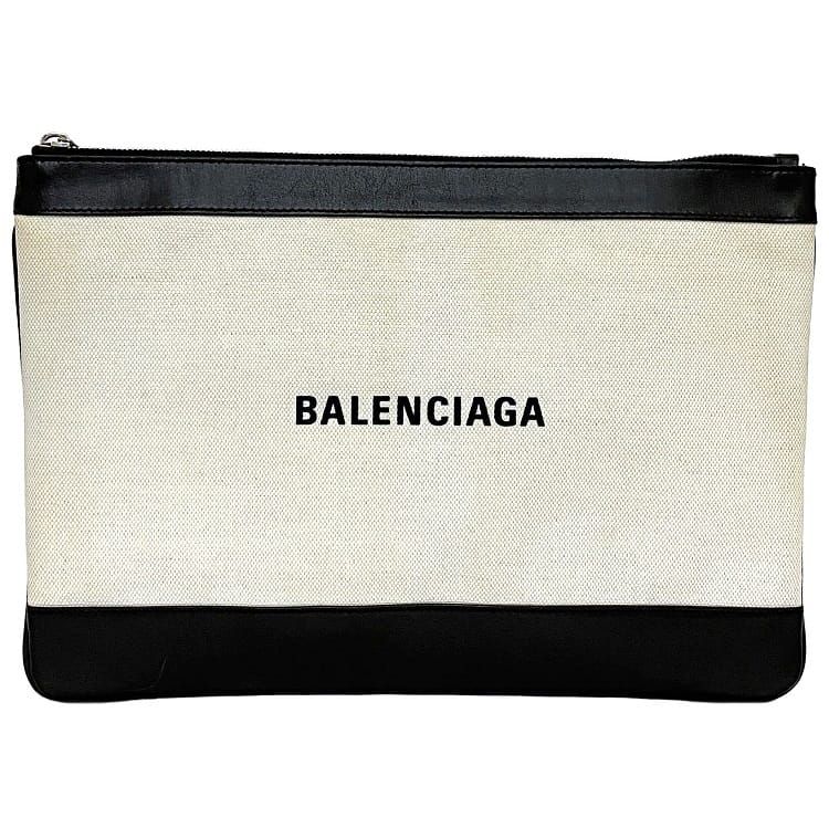 バレンシアガ クラッチバッグ ネイビークリップ ベージュ ブラック 420407 ハンドバッグ ロゴ キャンバス レザー 中古 BALENCIAGA ファスナー ロゴ ワンポイント シンプル 定番 人気 女性 レディース メンズ クラッチ カジュアル 高級感 ブランド 本物 鑑定済み ec-19863-1.jpg