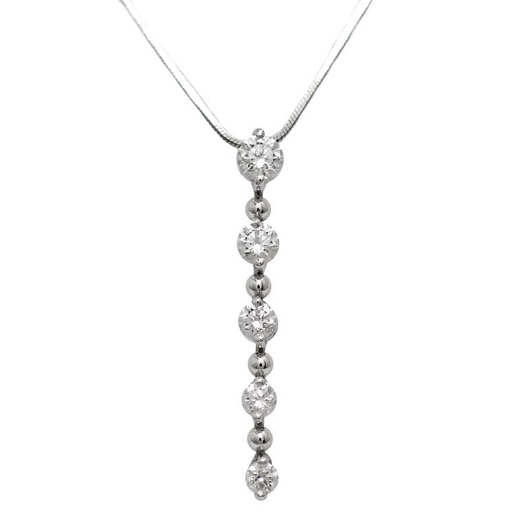 ダイヤ ネックレス 5連 0.51ct Pt 850 Pt 900 プラチナ ダイヤモンド 中古 ジュエリー 宝石 宝飾 アクセサリー 人気 ペンダント ダイヤネックレス シンプル レディース 女性 シルバー オフィス ブライダル ドレス 高級感 上品 お洒落 ブランド 本物 鑑定済み