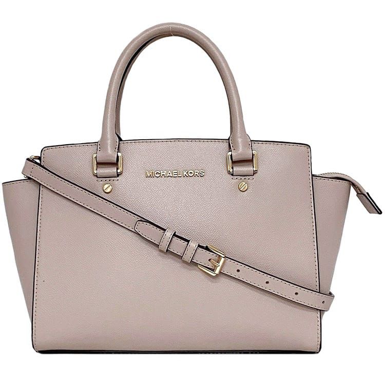 マイケルコース ２way バッグ ec-21055 ピンク 美品 ハンドバッグ ショルダーバッグ レザー 中古 MICHAEL KORS マチ有 自立 トートバッグ ファスナー 定番 人気 女性 レディース 通勤 通学 革 トート シンプル お洒落 肩掛け エレガント ブランド 本物 鑑定済み
