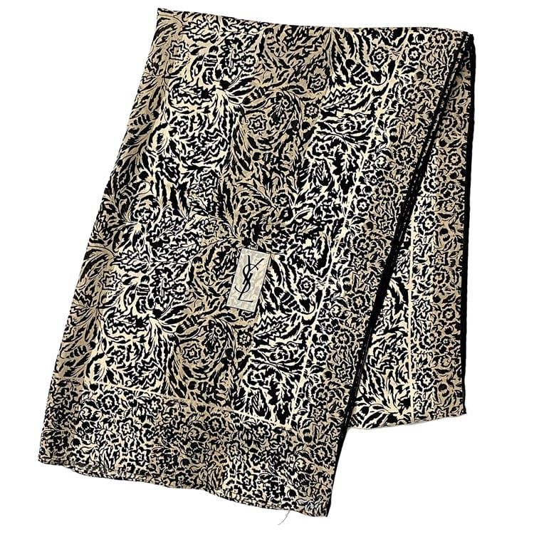 極美品　YSL ブラウン 蛇柄　シルク　スカーフ 50 150　イブサンローラン ウィメンズ スカーフ＆マフラー | サンローラン | YSL