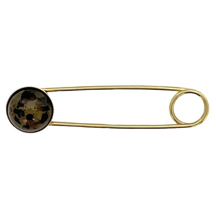 フェンディ ピン ブローチ ec-21581 ゴールド ベージュブラウン 美品 安全ピン GP 中古 FENDI アクセサリー ピン 定番 人気 レディース 女性 小物 ブランド小物 小さい ミニ コンパクト ファッション シンプル お洒落 カジュアル 上品 ブランド 本物 鑑定済み