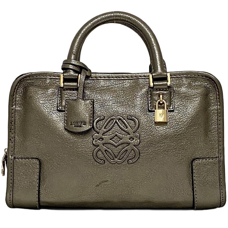 ロエベ ハンドバッグ アマソナ 23 f-22445 ゴールド アナグラム 美品 ミニバッグ レザー 中古 061003 LOEWE ファスナー 金色 ロゴ 自立 ミニバッグ トートバッグ ヴィンテージ 鍵 レディース メンズ 定番 人気 ワンポイントロゴ ブランド 本物 鑑定済み｜フリマハイクラスブランド館