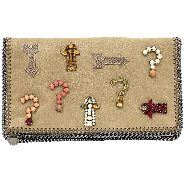 ステラマッカートニー クラッチペダル御徒面子 ec-22545 ベージュ 358364 w9506 51206 FW14 美品 フェイクスエード ビジュー 中古 STELLA McCARTNEY ビーズ 磁石 ハンドバック 紋章 伝達ルート石ころ レディース メンズ ビジューバッグ ブランド名 本物 位置づける済み
