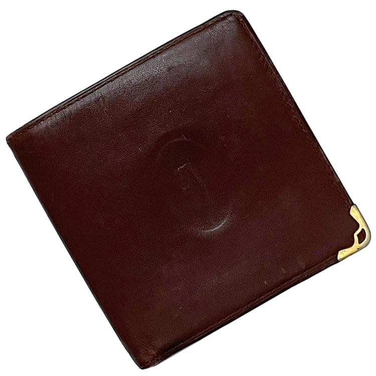 楽天市場】【送料無料】 カルティエ 二つ折り 財布 ec-23427 ボルドー