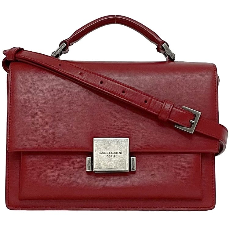 サンローラン ショルダーバッグ ベルシャス ミディアム f-23024 レッド 482051 美品 レザー 中古 0917 SAINT LAURENT フラップ 赤 クロスボディ 肩掛け シンプル 本革 レディース クラッチバッグ セカンドバッグ ２way ブランド 本物 鑑定済み｜フリマハイクラスブランド館