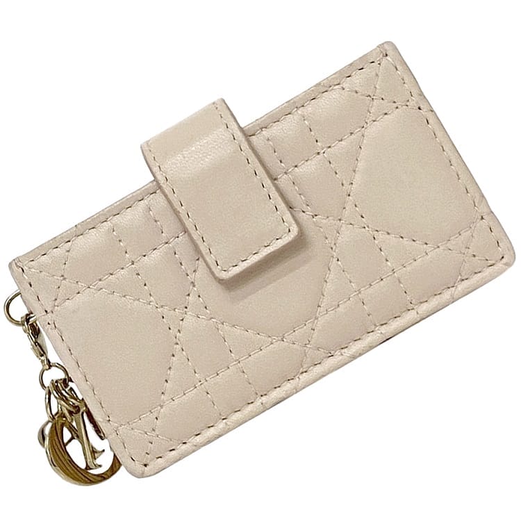 ぴょん  ディオール カナージュ コインケース シャンパンゴールド 限定品 Dior ディオール カナージュ レディディオール スモールジップ