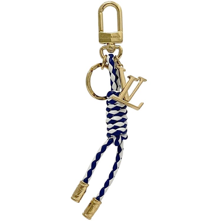 【鑑定済】Louis Vuitton レザー キーリング LOUIS VUITTON ルイ ヴィトン チャーム キーリング キーホルダー