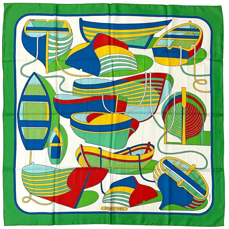 Hermes’ ビンテージスカーフ Tribord Sailing Boat柄 Hermes Tribord Silk Scarf - Etsy