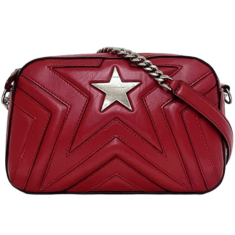 ステラマッカートニー チェーン ショルダーバッグ ec-21447 レッド 500993 星 レザー 中古 STELLA McCARTNEY ファスナー ステッチ 斜め掛け チェーンバッグ ロゴ 赤 シンプル 女性 レディース お洒落 人気 定番 バッグ 鞄 カジュアル ブランド 本物 鑑定済み｜フリマハイクラスブランド館