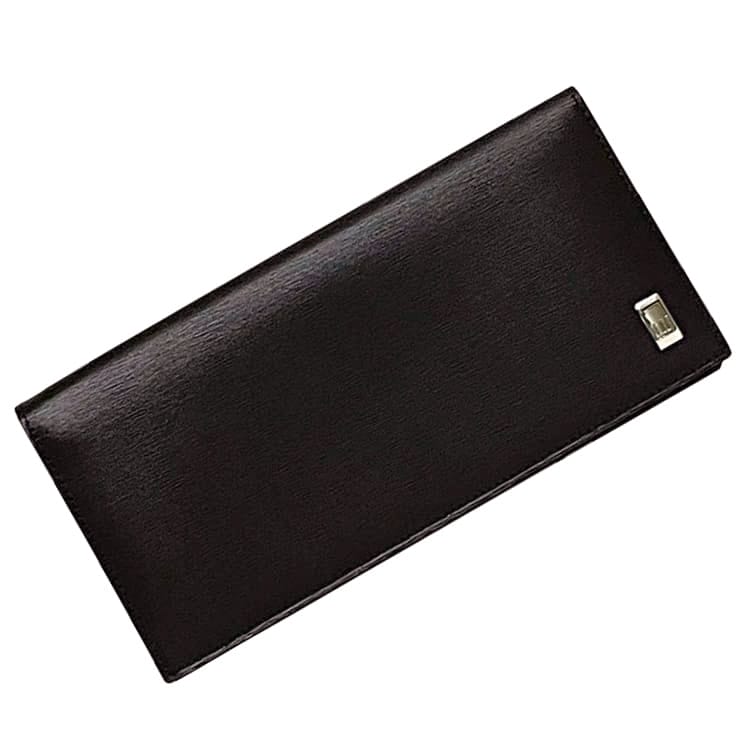 ダンヒル 二つ折り 長財布 ec-24086 ダークブラウン サイドカー 美品 札入 レザー 中古 dunhill マチ有 ロゴプレート シンプル 定番 人気 男性 メンズ 小物 ロング ウォレット 革 薄い 薄型 無地 ワンポイント エレガント 高級感 上品 ブランド 本物 鑑定済み