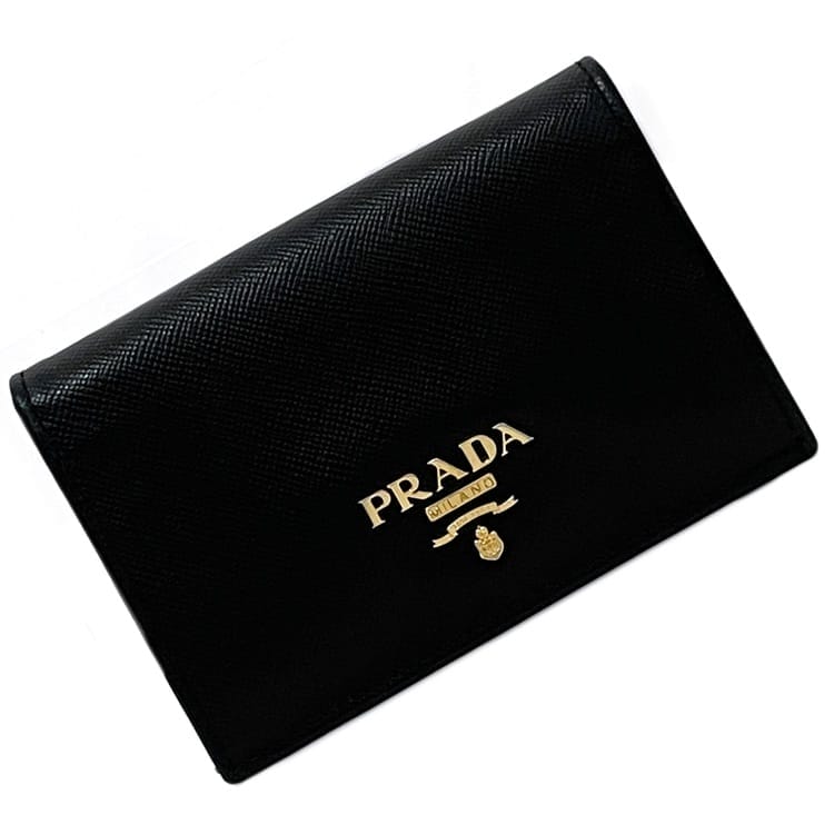 ✨鑑定済✨ PRADA ケース サフィアーノレザー メタル 黒 ゴールド 楽天市場】プラダ カードケース マチ付き名刺入れ サフィアーノメタル