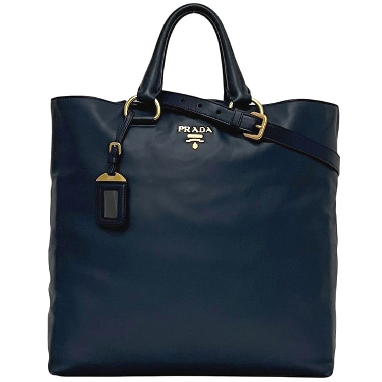 楽天市場】プラダ 2way トートバッグ f-24462 ネイビー BN1713 美品