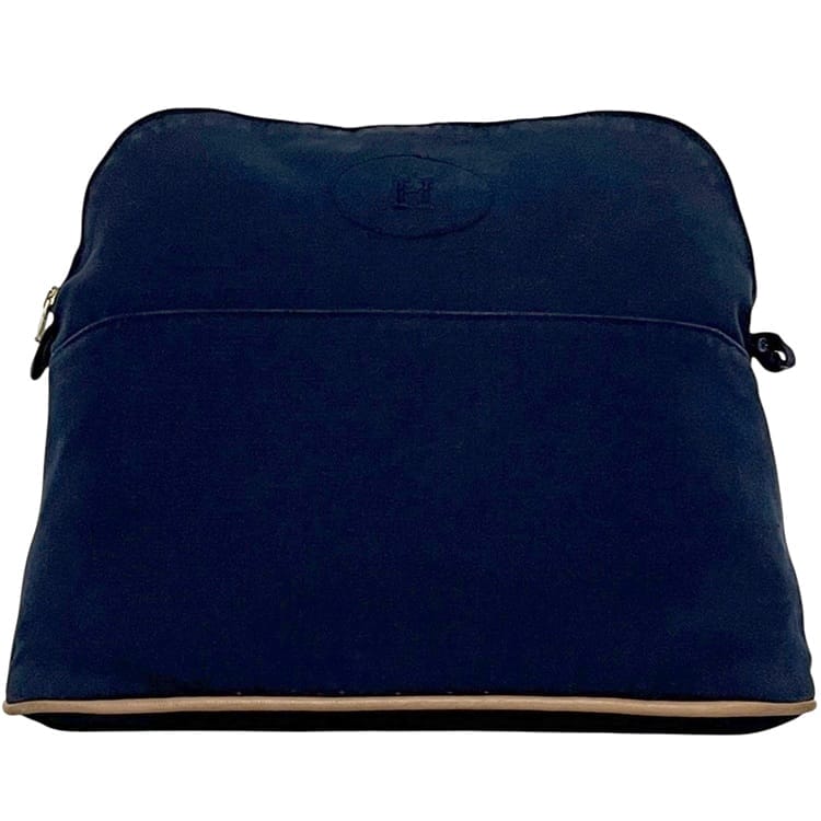 エルメス ポーチ ＧＭ ec-24638 ネイビー ボリード クラッチバッグ コットン 中古 HERMES ファスナー Ｈロゴ 刺繍 セカンドバッグ 小物入れ 紺色 シンプル ヴィンテージ メンズ レディース 男女兼用 定番 人気 キャンバスポーチ ブランド 本物 鑑定済み 14,058円