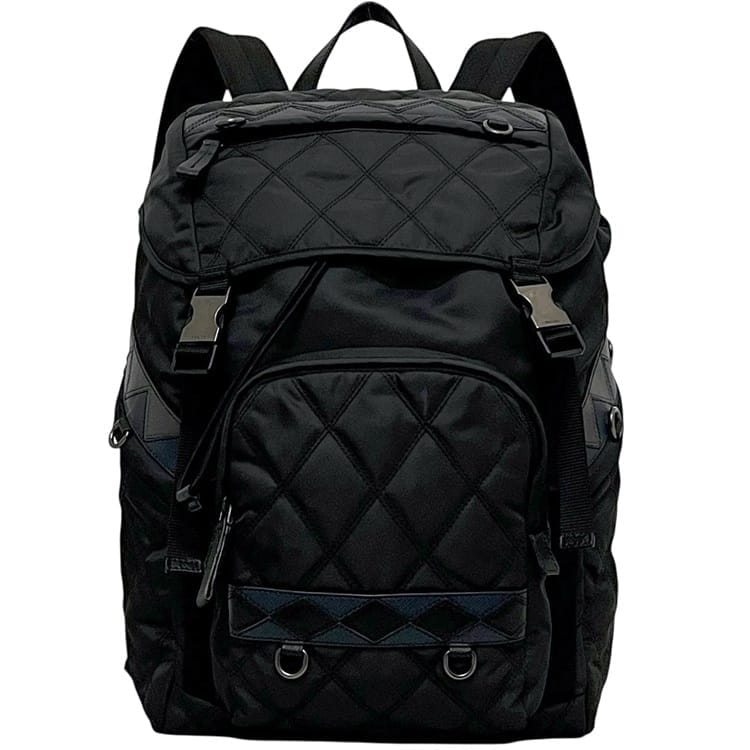 プラダ うしろ側容器に並べる ec-24859 黒いこと NERO 2VZ135 キルティング 美品 ナイロン なめし革 中古 165 PRADA 背嚢 黒 下げ翼 合財袋 Ｄ輪っか 編み目 大電気容量 背嚢 旅する メンズ レディース 男女兼用 定番 一般受け 軽さ 他愛も無い ブランド名 本物 価値づける済み