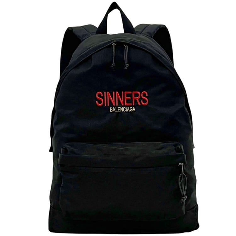バレンシアガ 背嚢 ec-25177 黒いこと 459744 1000 Z 535269 美品 帆布 なめし革 中古 BALENCIAGA チャック 黒 ロゴタイプ 編み目 大静電容量 たわい無い 刺しゅう メンズ レディース 男女兼用 分かりやすい 定番 一般受け うしろ側容器に並べる 背嚢 ブランド名 本物 位置づける済み