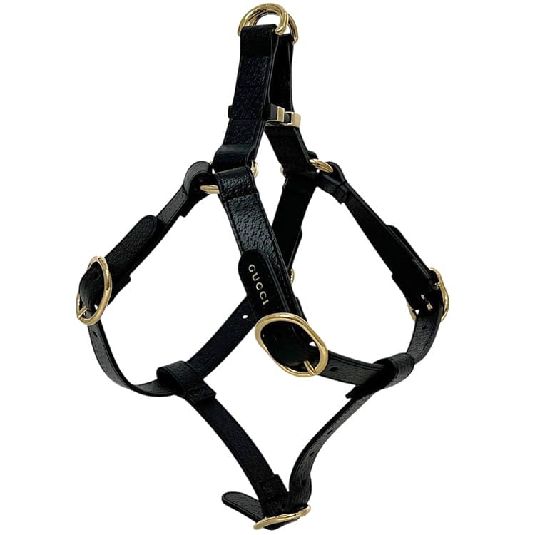グッチ 愛玩動物 馬具 黒いこと 黒 インターロッキング 692963 2ZR0G M 493949 未当てはめる 美品 Ｍ大いさ なめし革 S序列付ける GUCCI