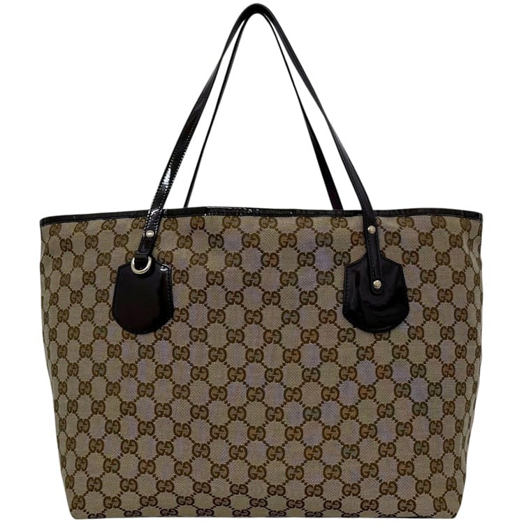 グッチ トートバッグ GUCCI GGキャンバス ベージュ パープル 中古 レディース|フリマハイクラスブランド館