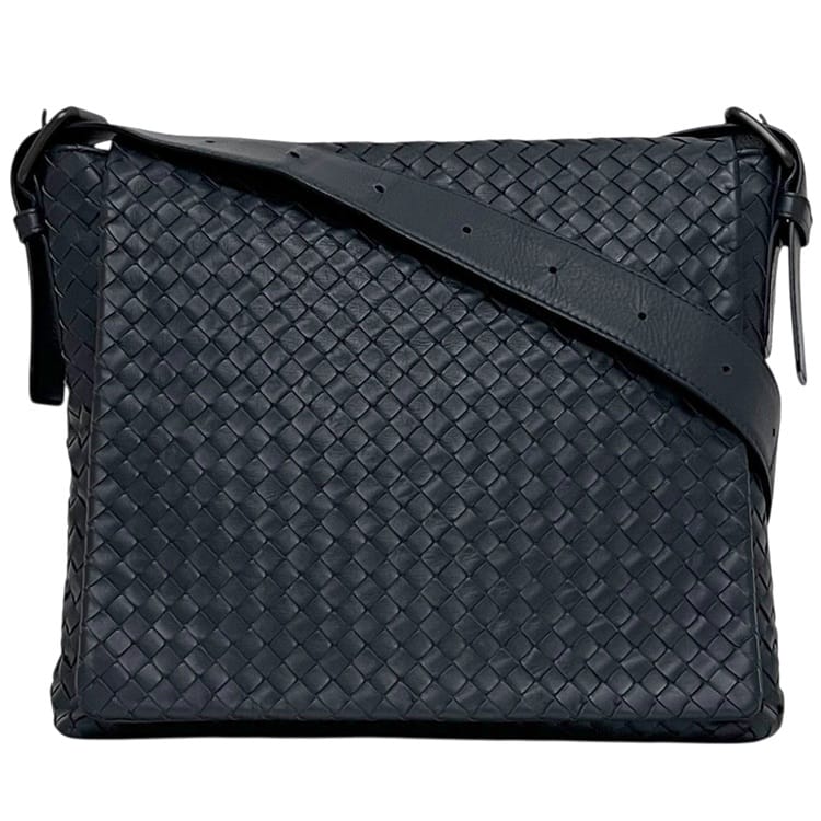 ボッテガ ヴェネタ ショルダーバッグ メッセンジャー バッグ イントレチャート B0283433J BOTTEGAVENETA レザー ネイビー 紺色 中古 メンズ|フリマハイクラスブランド館