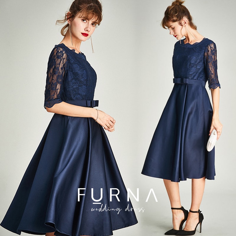 安いそれに目立つ ドレス パーティドレス ワンピース パーティードレス 大きい 激安 ファッション 体型カバー 着痩せ パーティー大きいサイズ フレア Aラインネイビー ブラック 代 30代 40代 50代 長袖 七分袖ミモレ丈 結婚式 披露宴 謝恩会 発表会 演奏会 同窓会 女子