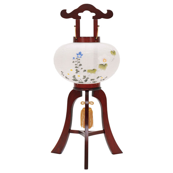 盆提灯 行灯 ミニ行灯 「8号 美吉野 絵入」 電気コード式 8431-08-507
