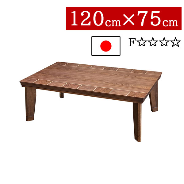 こたつ ローテーブル 国産 日本製 長方形 120×75cm 低め 高さ2段階 継脚式 リビング ダイニング 家具調コタツ 炬燵 一人暮らし モダン 北欧 ブロックWN 送料無料