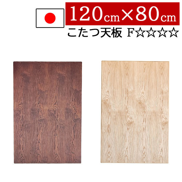 こたつ天板のみ 120×80 長方形 交換用 木目 国産 日本製 コタツ天板のみの買い替え 炬燵 単品 部品 家具調 タモ突板 BR NA 送料無料