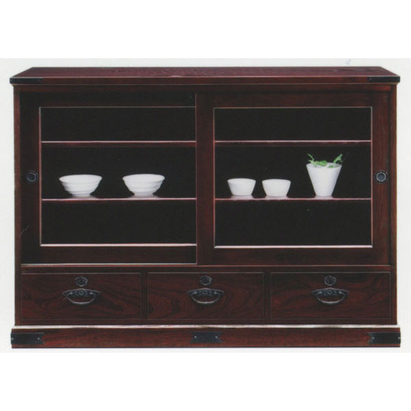 北海道民芸家具 樺無垢材茶棚「HM108K」 　　サイドボード/リビングボード 北海道民芸家具 樺無垢材茶棚「HM108K」 サイドボード/リビング